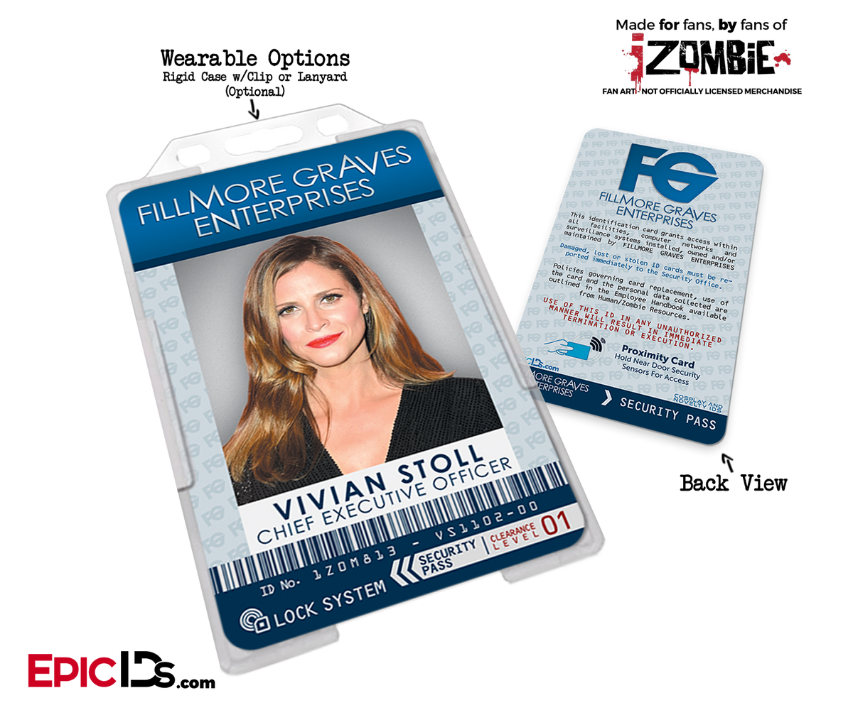 Fillmore Graves Enterprises &#39;iZombie&#39; Cosplay Employee ID [TV Characters] - Epic IDs