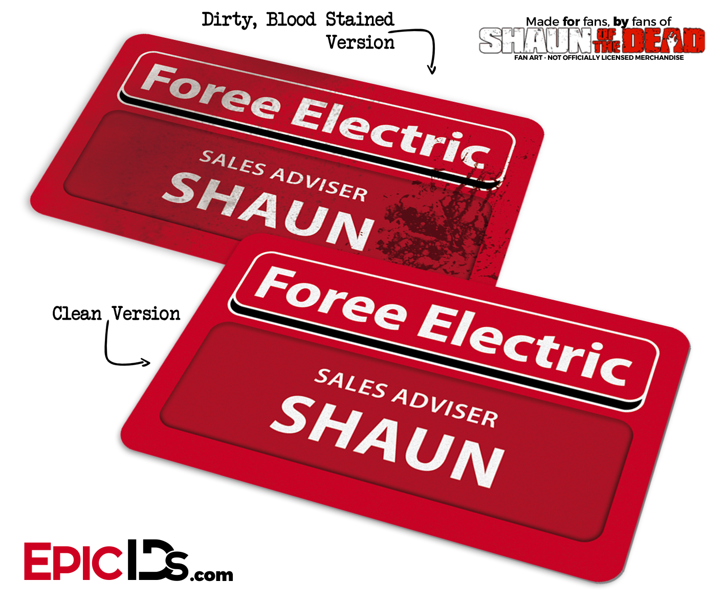 Foree Electric 'Shaun of the Dead' Cosplay Replica Name Badge - Epic IDs