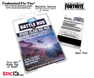 Fortnite Inspired Battle Bus 'Bus Pass' — Personalized