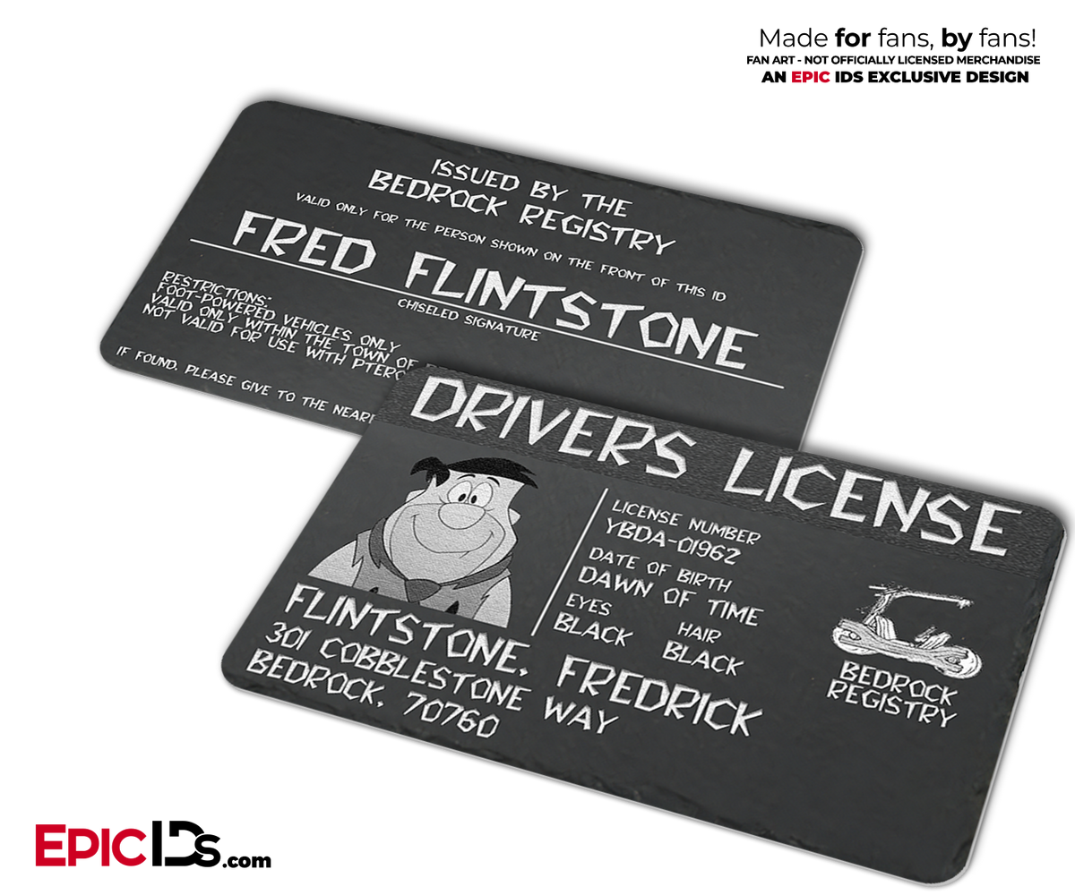Bedrock Registry Drivers License - Fred Flintstone