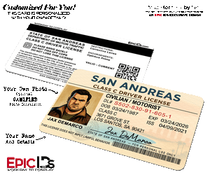 San Andreas Driver License — GTA-Inspired ID Badge — Photo Personalized