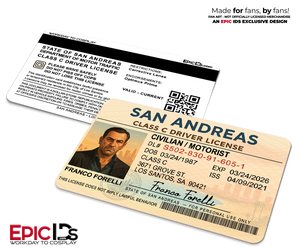 Franco Forelli San Andreas Driver License — GTA-Inspired Character ID Badge