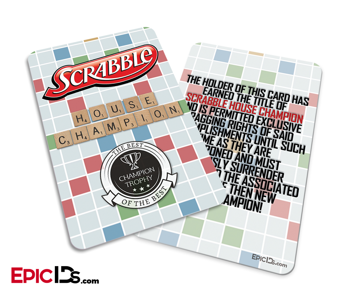 Game Night Series - Scrabble "House Champion" Badge Of Honor - Epic IDs
