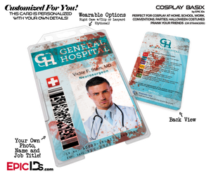 General Hospital Employee Medical / Doctor Themed Cosplay ID Name Badge [Photo Personalized] - Epic IDs