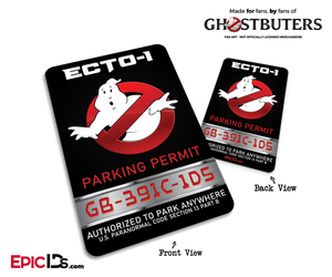 Ghostbusters Inspired ECTO-1 Parking Permit