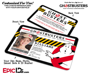 Ghostbusters Paranormal Investigation Cosplay Name Badge/ID Card — Photo Personalized
