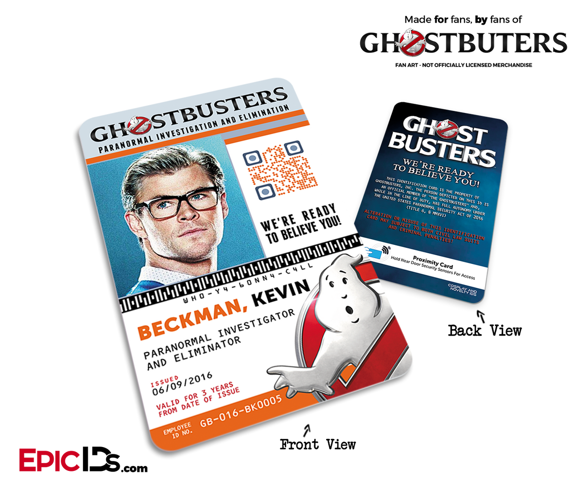Ghostbusters Reboot Paranormal Investigation Cosplay Name Badge/ID Card - Kevin Beckman - Epic IDs