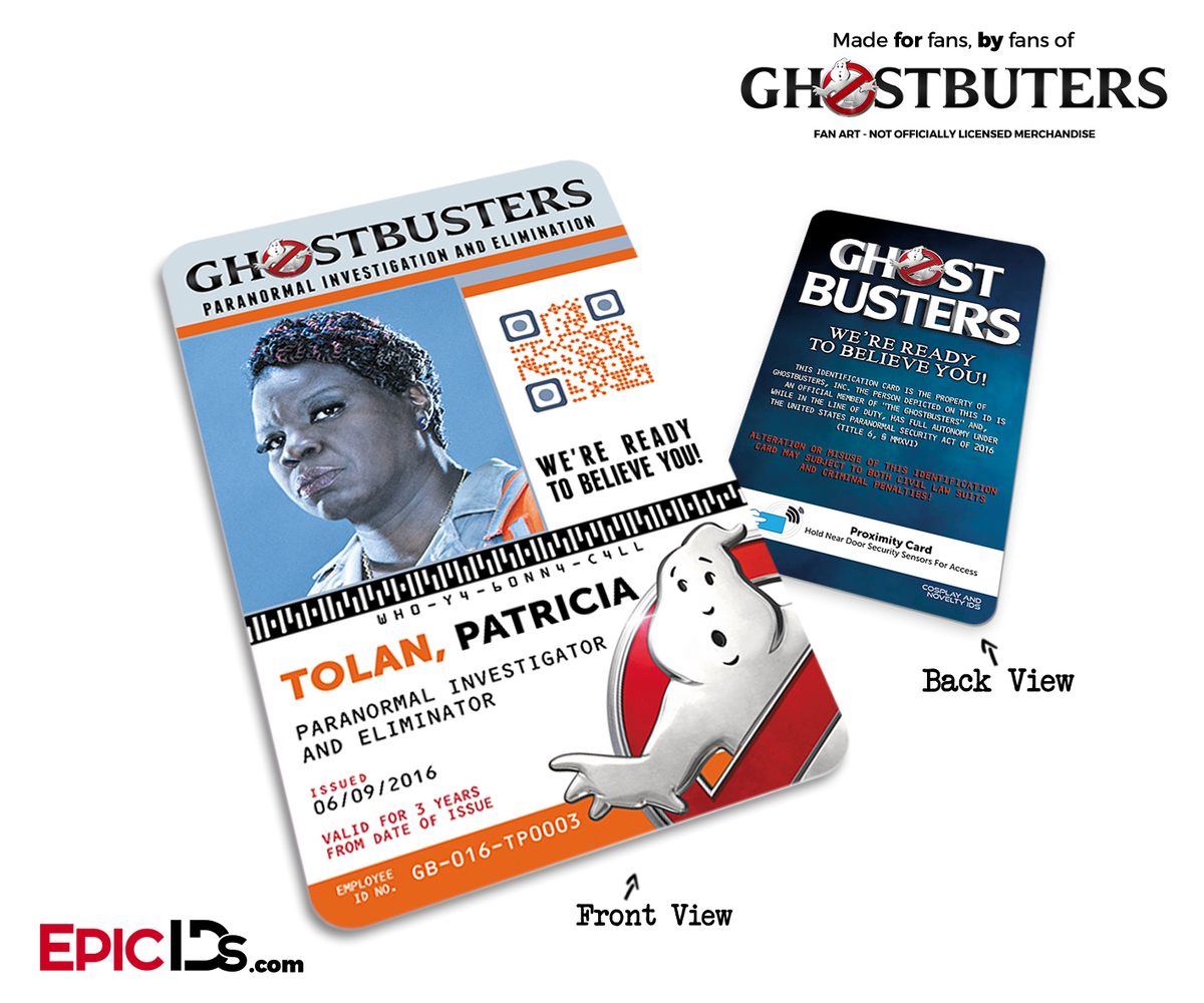 Ghostbusters Reboot Paranormal Investigation Cosplay Name Badge/ID Card - Patricia (Patty) Tolan - Epic IDs