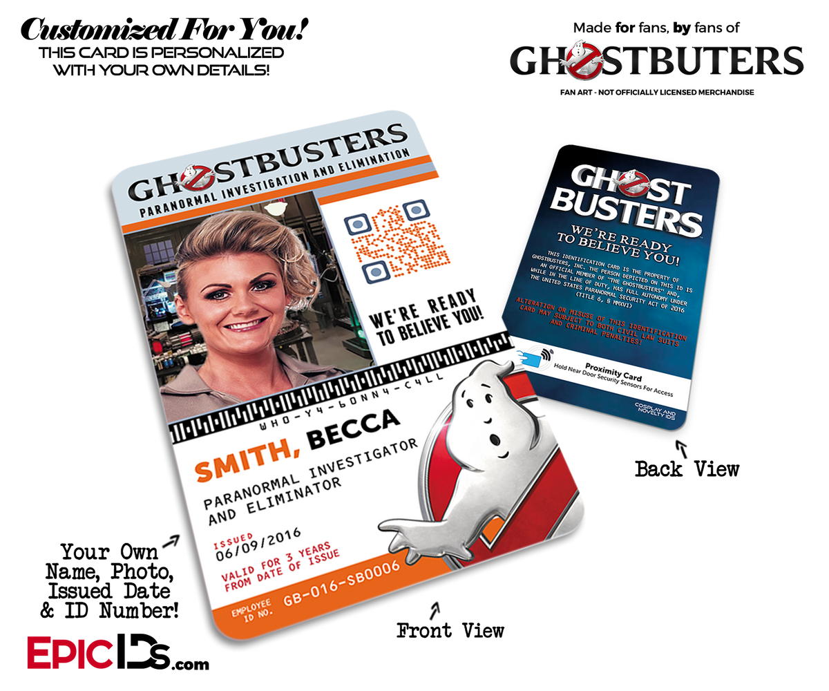 Ghostbusters Reboot Paranormal Investigation Cosplay Name Badge/ID Card [Photo Personalized] - Epic IDs