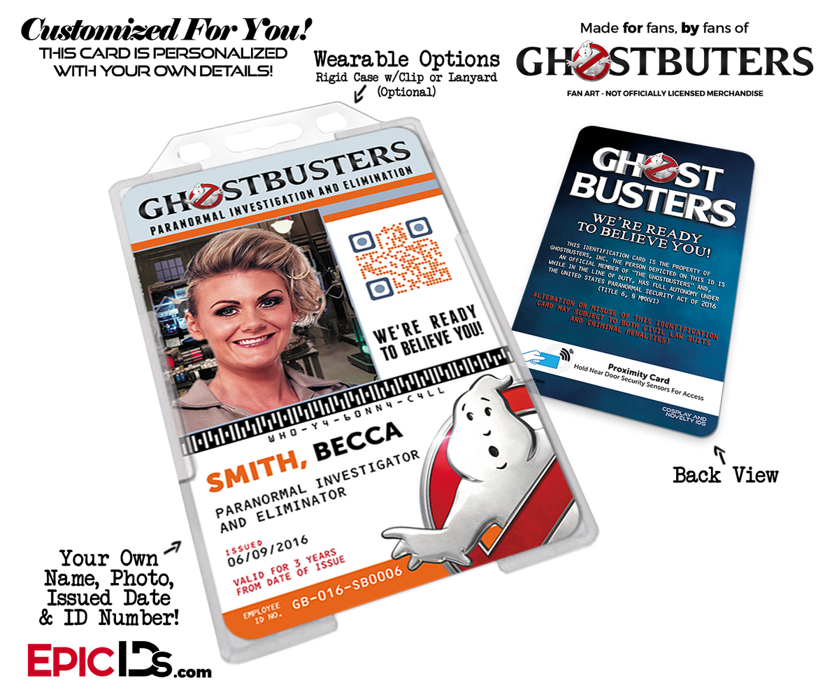 Ghostbusters Reboot Paranormal Investigation Cosplay Name Badge/ID Card [Photo Personalized] - Epic IDs