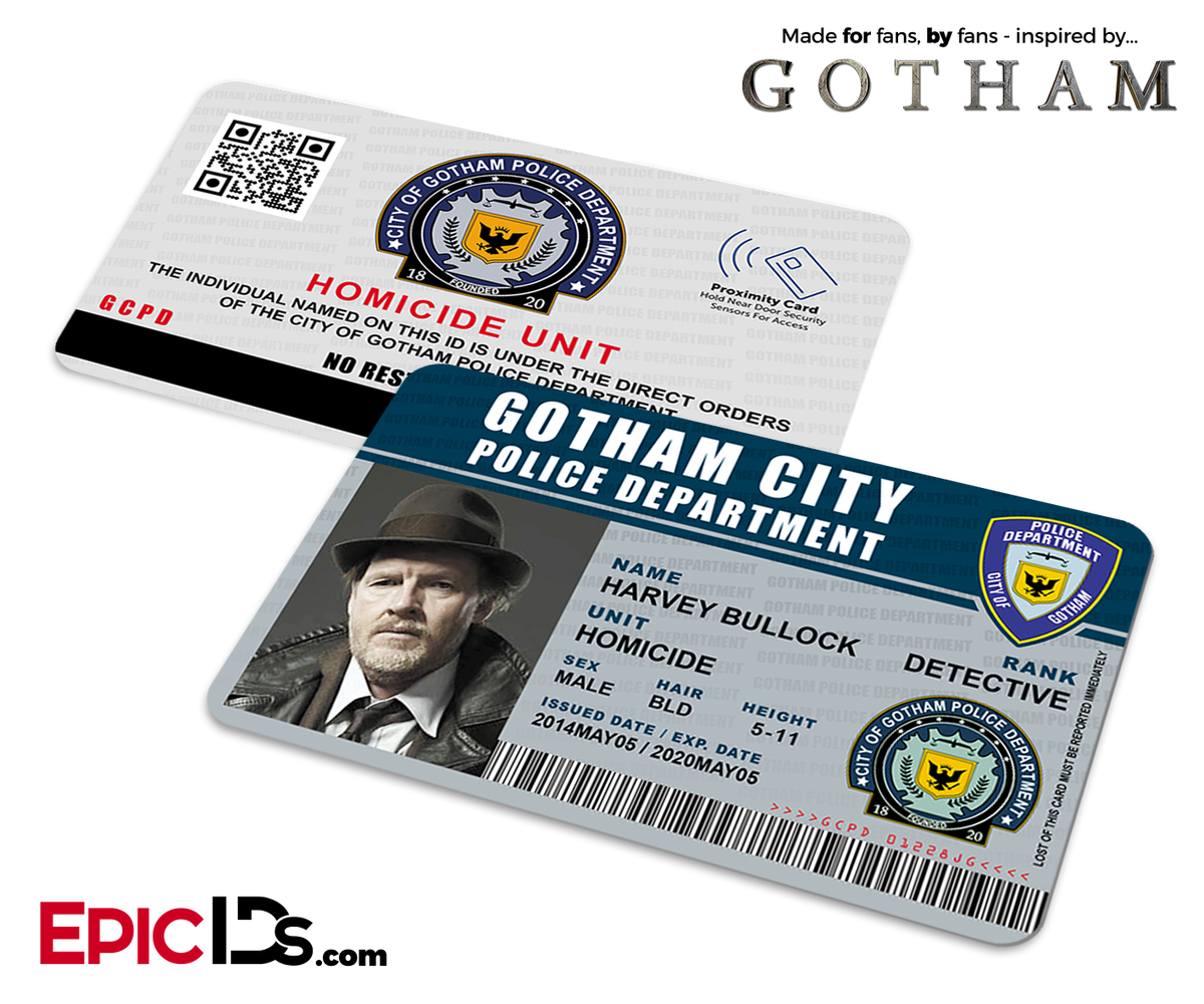 Gotham City Police Detective ID Card - Harvey Bullock - Epic IDs