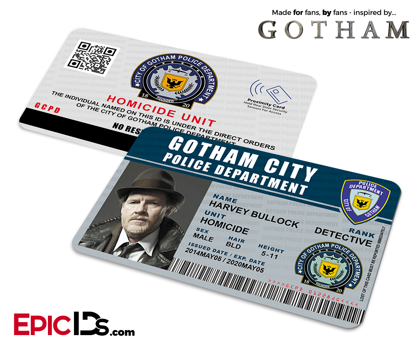 Gotham City Police Detective ID Card - Harvey Bullock - Epic IDs