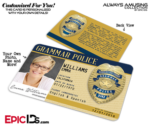 Grammar Police Photo ID Card — Photo Personalized