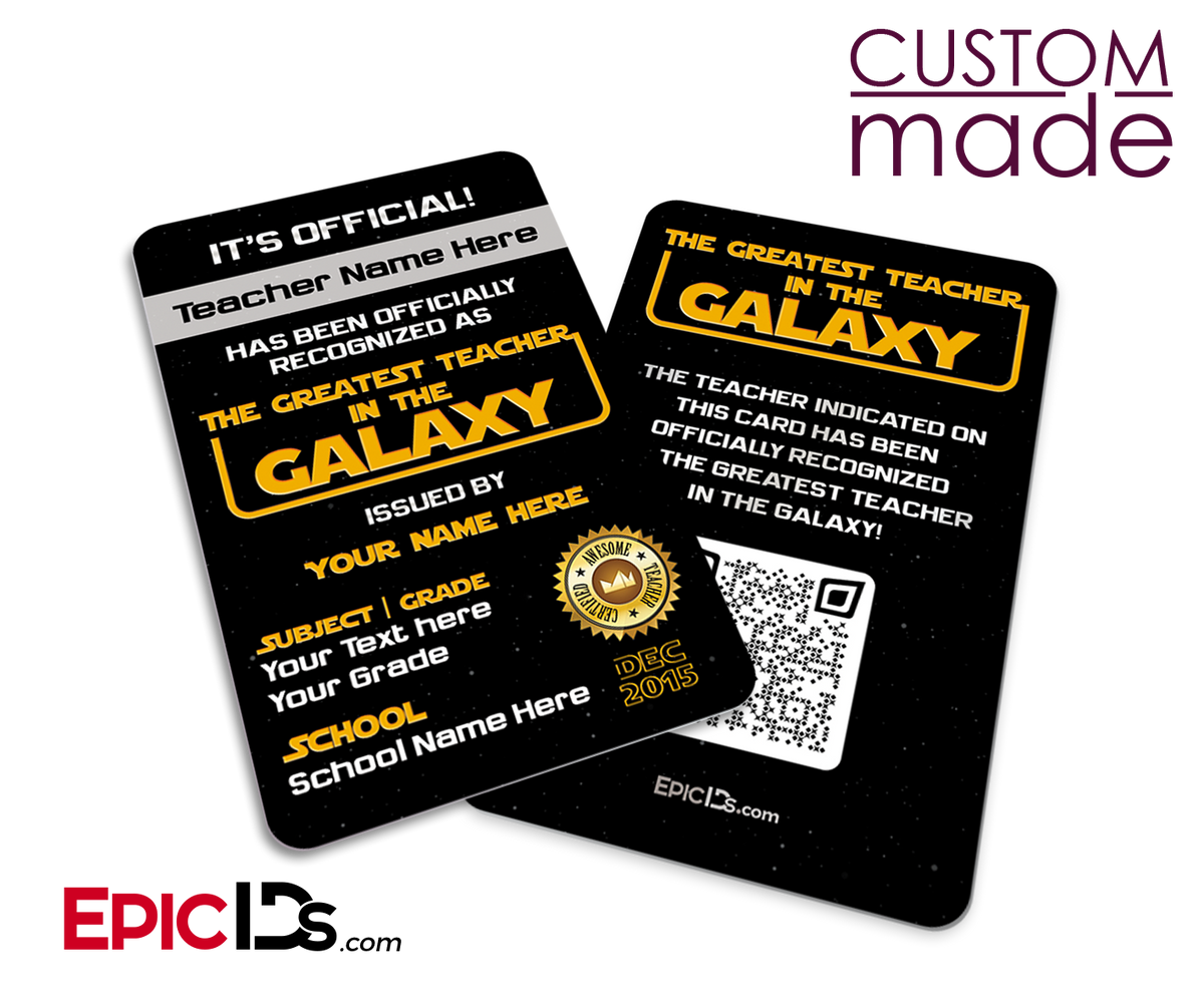 Greatest Teacher in the Galaxy Card [Personalized] - Epic IDs