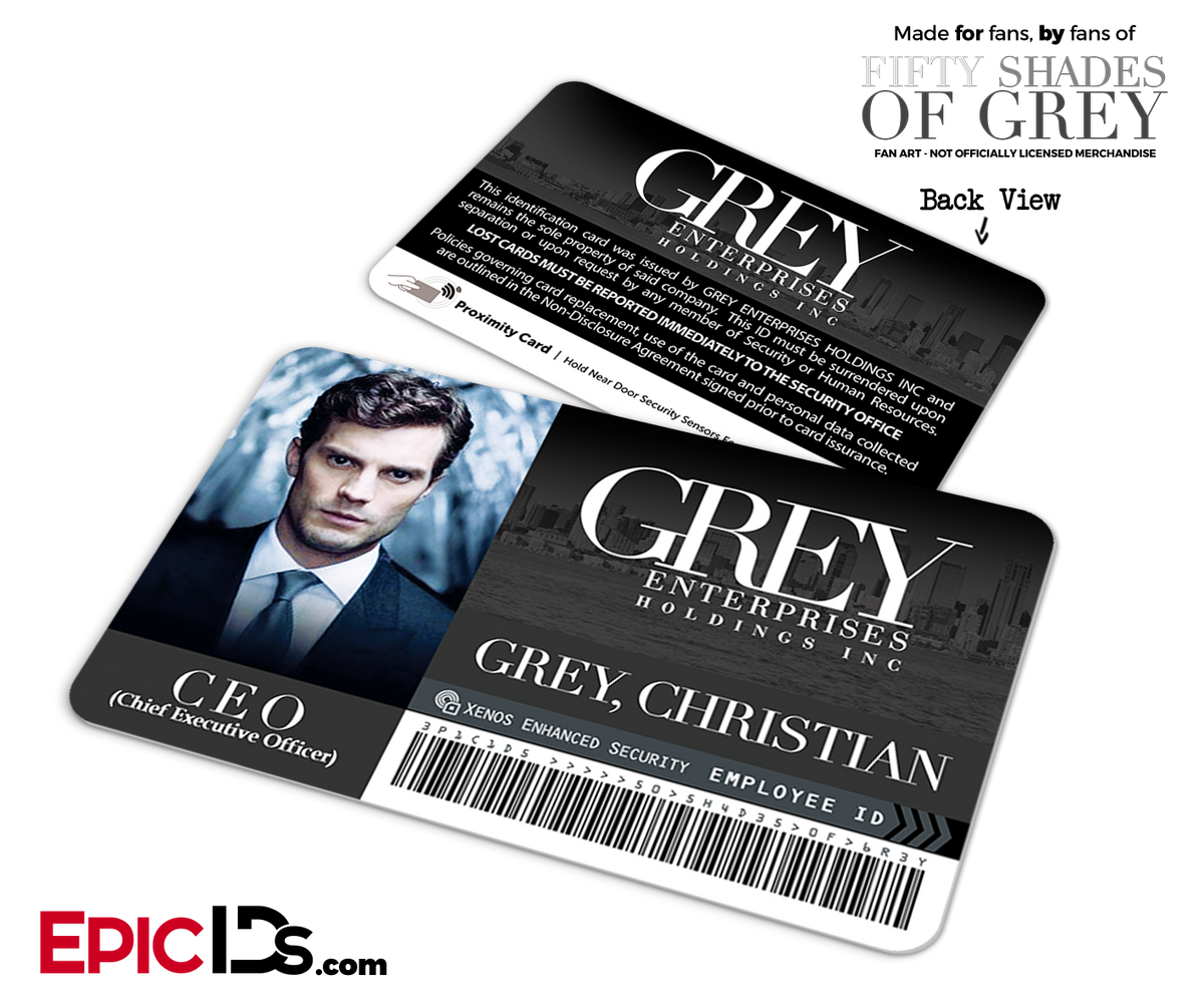 Grey Enterprises &#39;Fifty Shades Of Grey&#39; Cosplay Employee ID Card - Christian Grey - Epic IDs