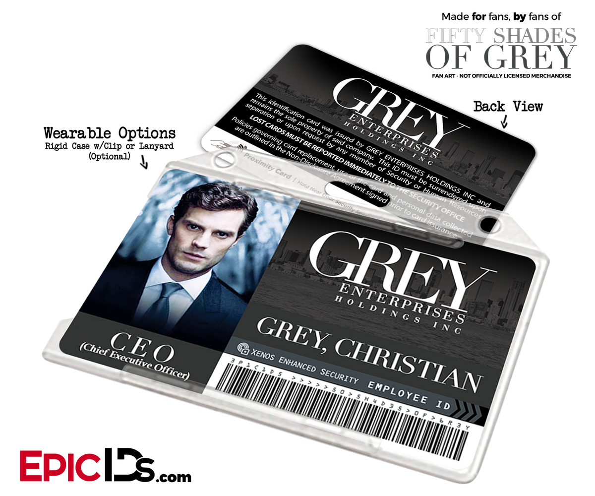 Grey Enterprises &#39;Fifty Shades Of Grey&#39; Cosplay Employee ID Card - Christian Grey - Epic IDs