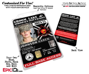 Groom Lake Test Facility AREA 51 Cosplay Security ID Badge [Photo Personalized] - Epic IDs