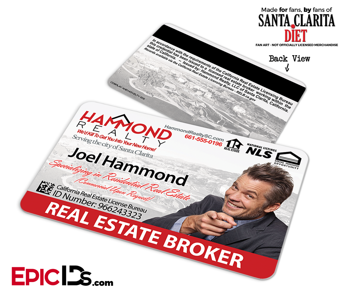 Hammond Realty &#39;Santa Clarita Diet&#39; Cosplay / Name Tag / Broker ID - Joel Hammond - Epic IDs