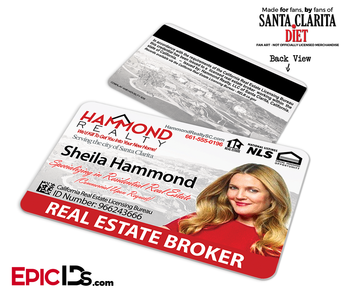 Hammond Realty &#39;Santa Clarita Diet&#39; Cosplay / Name Tag / Broker ID - Sheila Hammond - Epic IDs