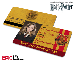 Harry Potter Inspired Hogwarts Student ID (Gryffindor) — Hermione Granger