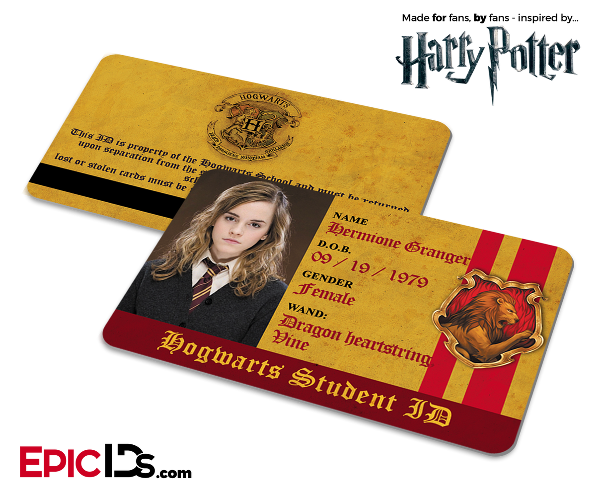 Harry Potter Inspired Hogwarts Student ID (Gryffindor) - Hermione Granger - Epic IDs