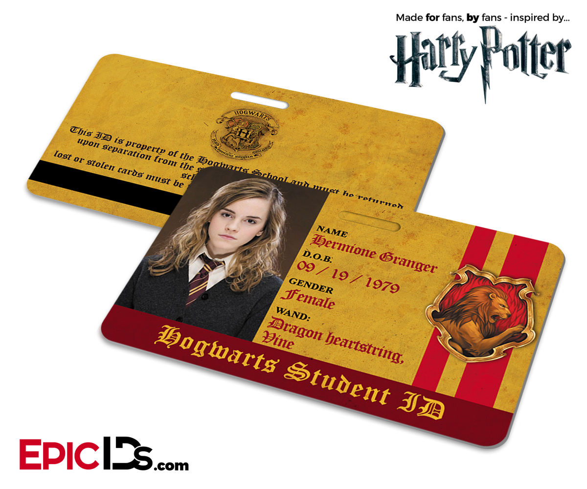 Harry Potter Inspired Hogwarts Student ID (Gryffindor) - Hermione Granger - Epic IDs