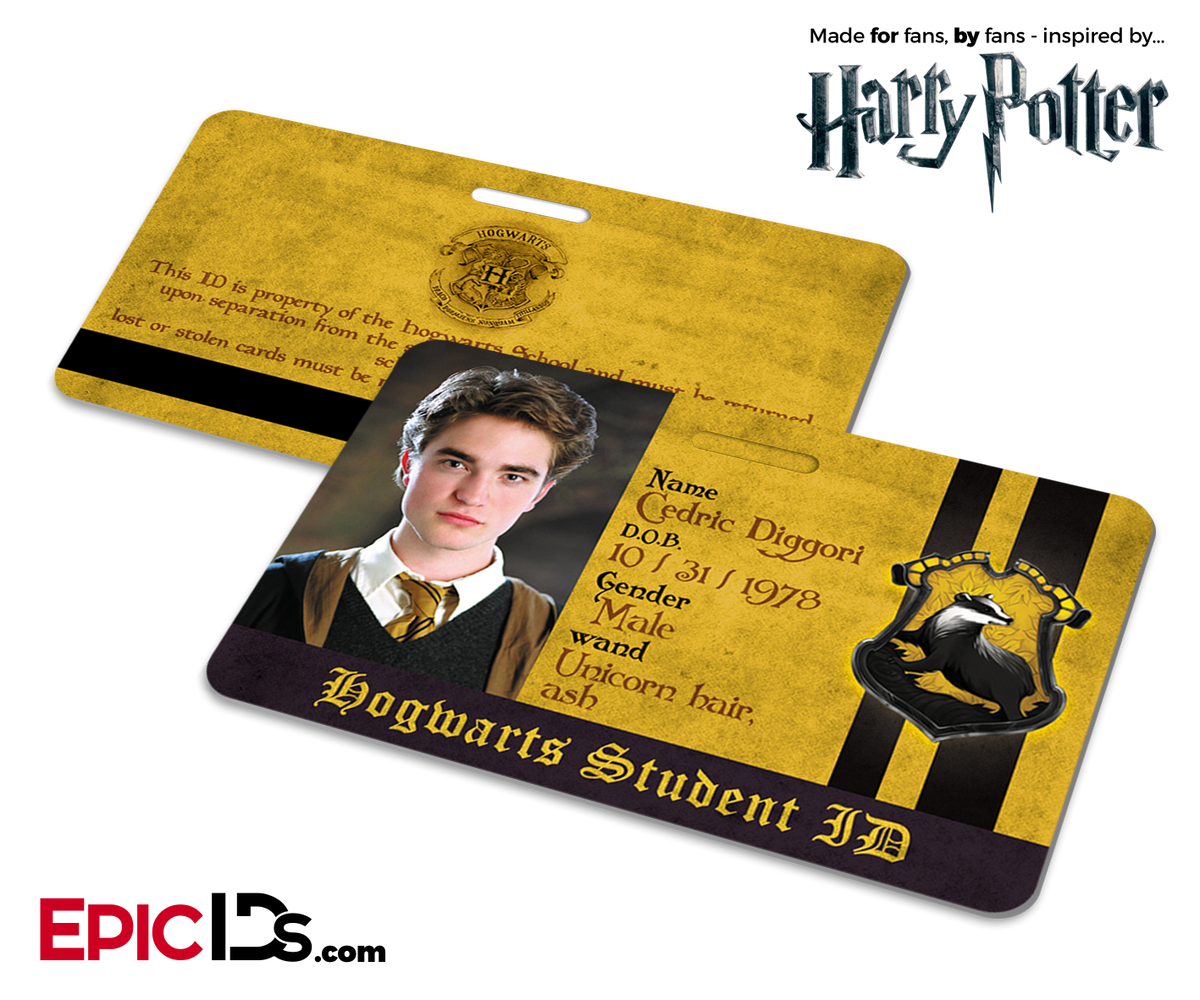 Harry Potter Inspired Hogwarts Student ID (Hufflepuff) - Cedric Diggori - Epic IDs