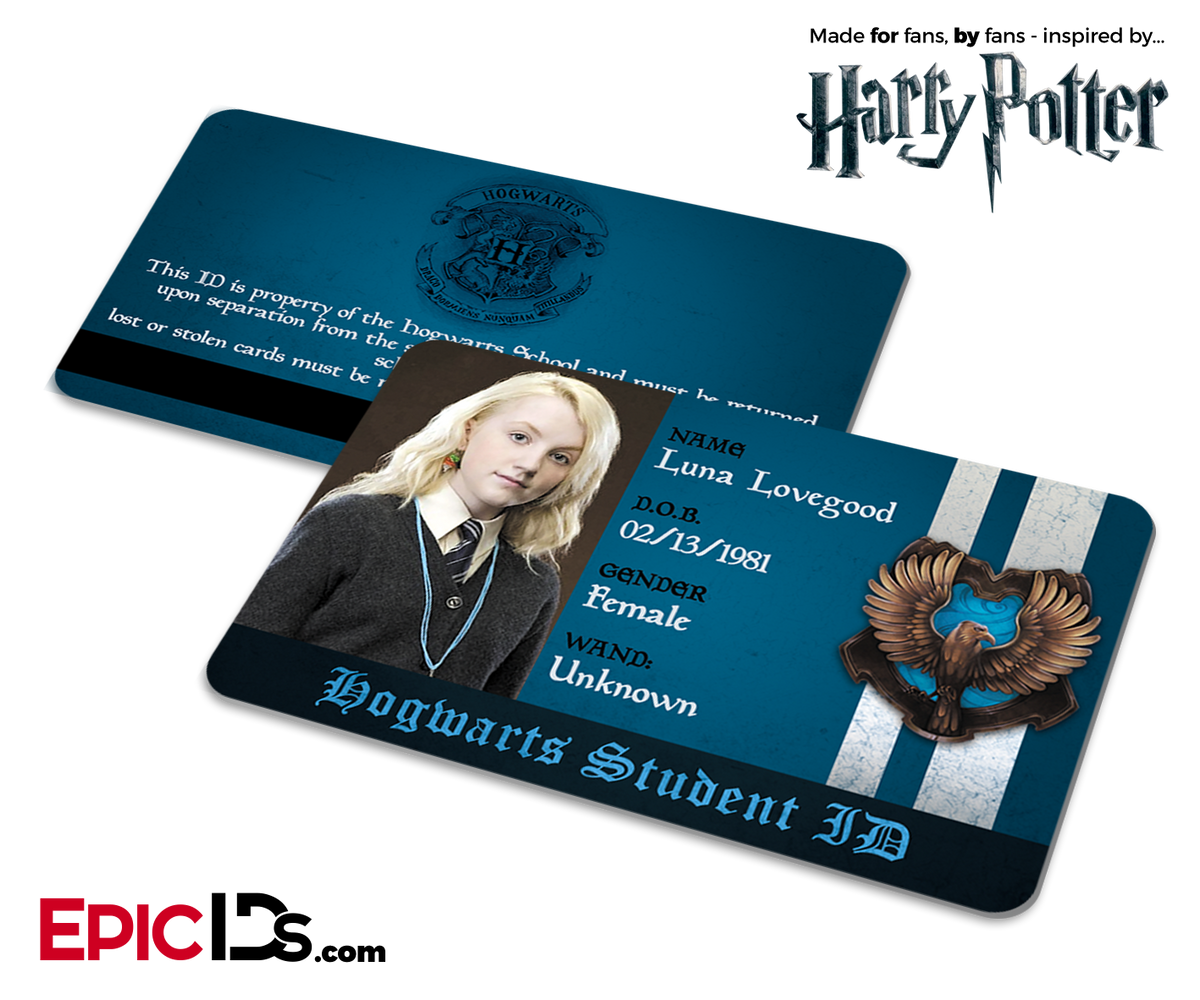 Harry Potter Inspired Hogwarts Student ID (Ravenclaw) - Luna Lovegood - Epic IDs