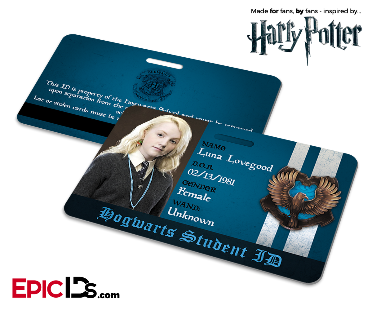 Harry Potter Inspired Hogwarts Student ID (Ravenclaw) - Luna Lovegood - Epic IDs