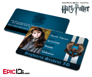Harry Potter Inspired Hogwarts Student ID (Ravenclaw) — Myrtle Warren