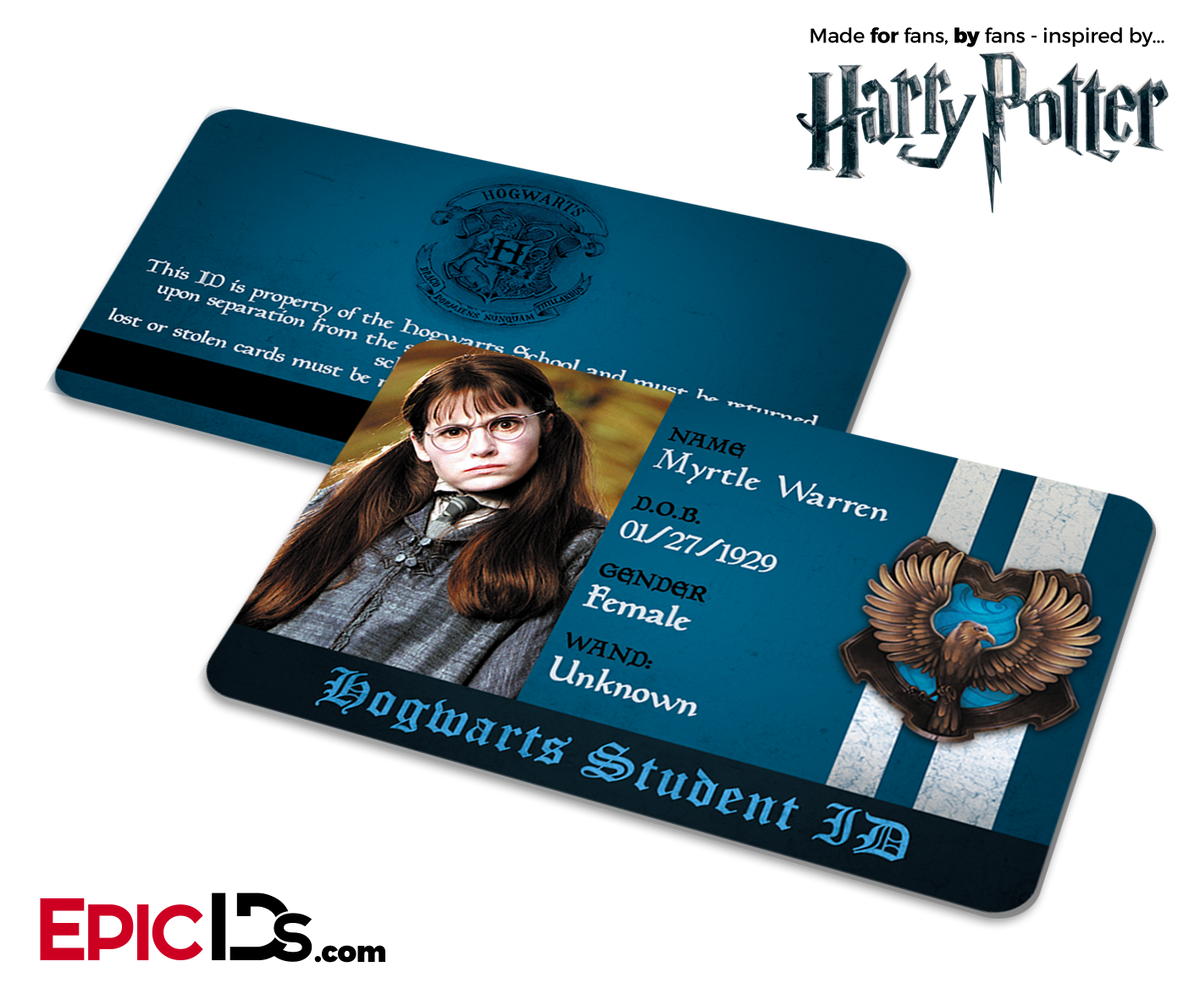 Harry Potter Inspired Hogwarts Student ID (Ravenclaw) - Myrtle Warren - Epic IDs