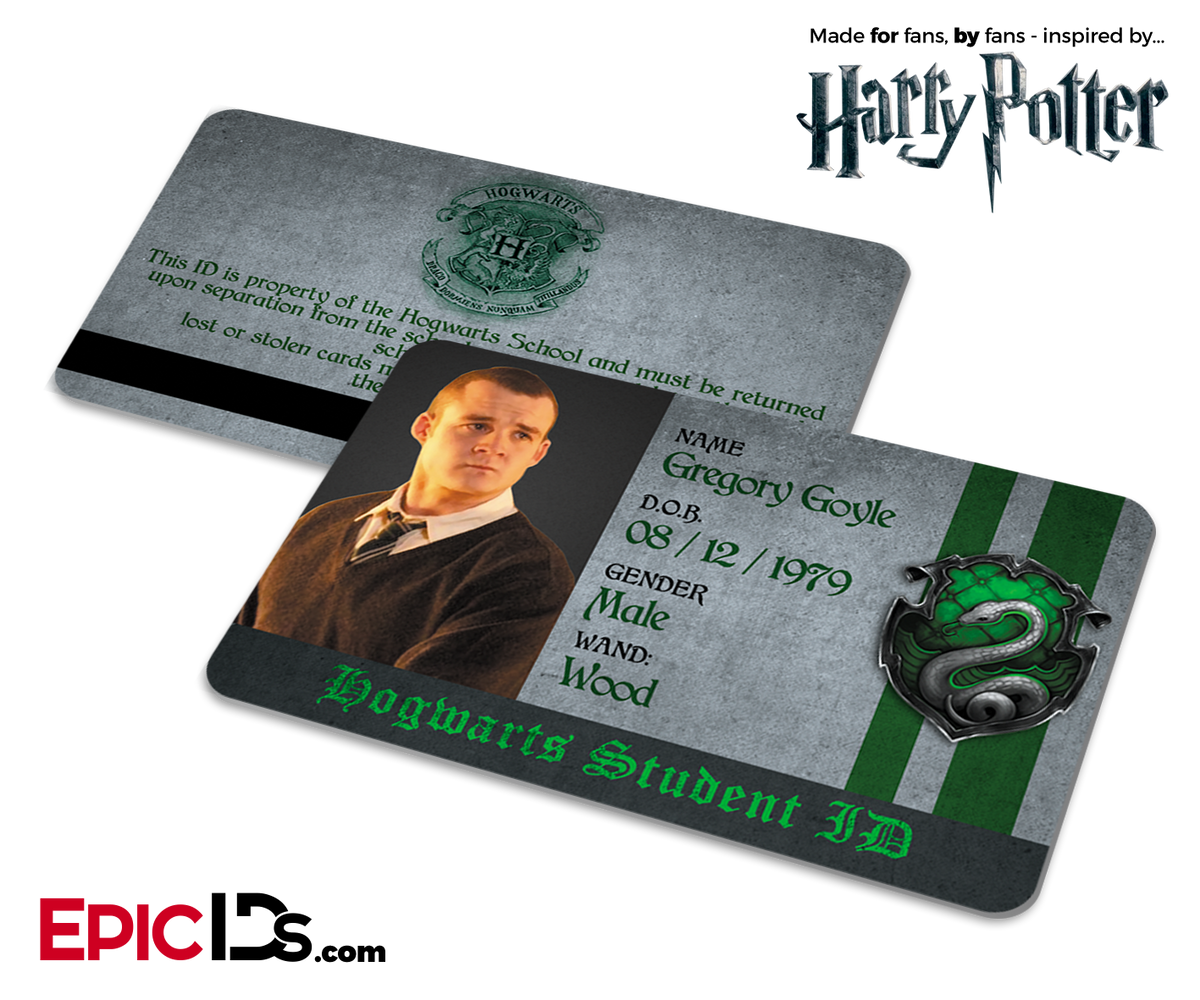 Harry Potter Inspired Hogwarts Student ID (Slytherin) - Gregory Goyle - Epic IDs