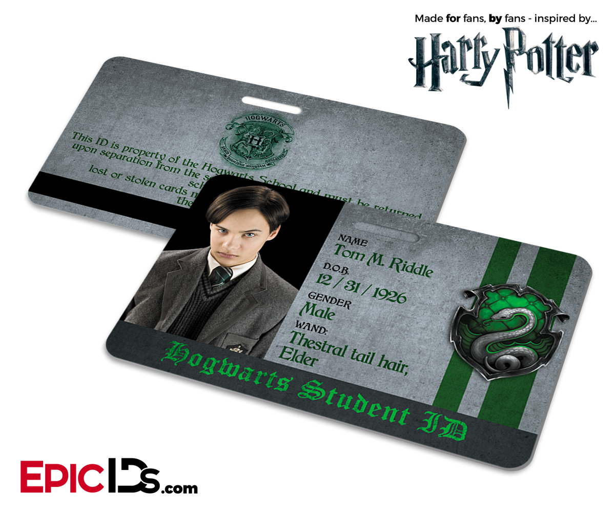 Harry Potter Inspired Hogwarts Student ID (Slytherin) - Tom Riddle - Epic IDs
