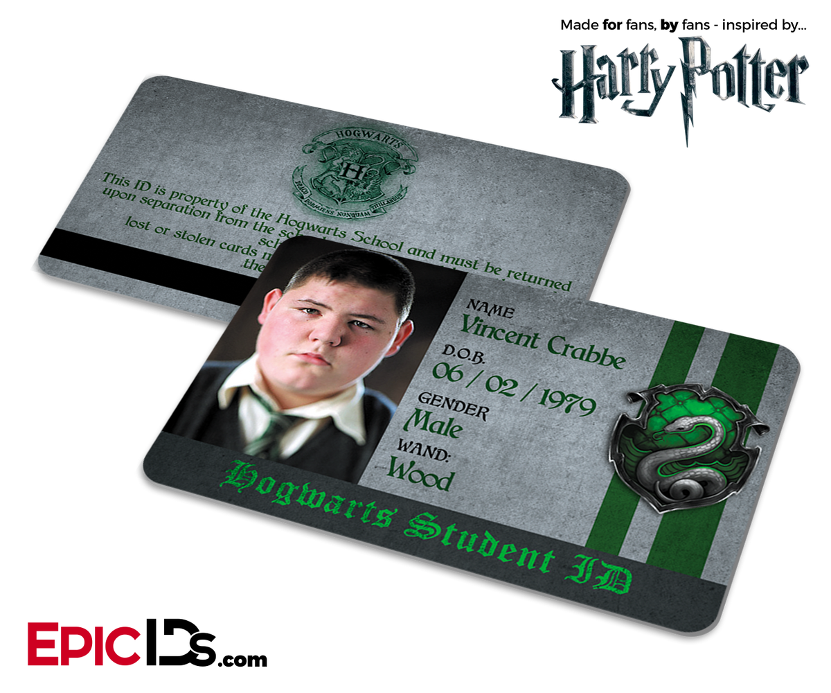 Harry Potter Inspired Hogwarts Student ID (Slytherin) - Vincent Crabbe - Epic IDs