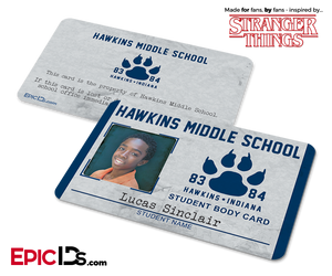 Hawkins Middle School 'Stranger Things' Student ID Card — Lucas Sinclair