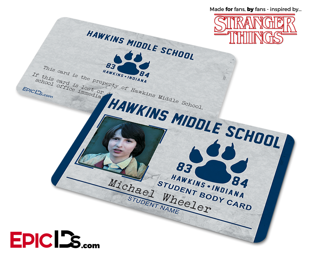 Hawkins Middle School &#39;Stranger Things&#39; Student ID Card - Michael Wheeler - Epic IDs