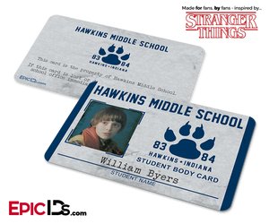 Hawkins Middle School 'Stranger Things' Student ID Card — William Byers