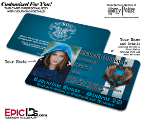 Hogwarts School 'Ravenclaw' Harry Potter Inspired Student ID — Photo Personalized