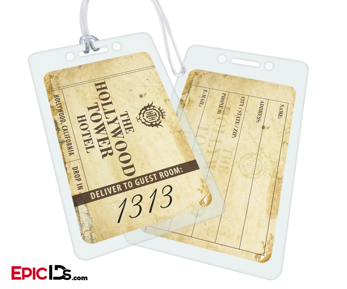 Hollywood Tower Hotel Classic Style Aged Luggage Bag Tag - Epic IDs