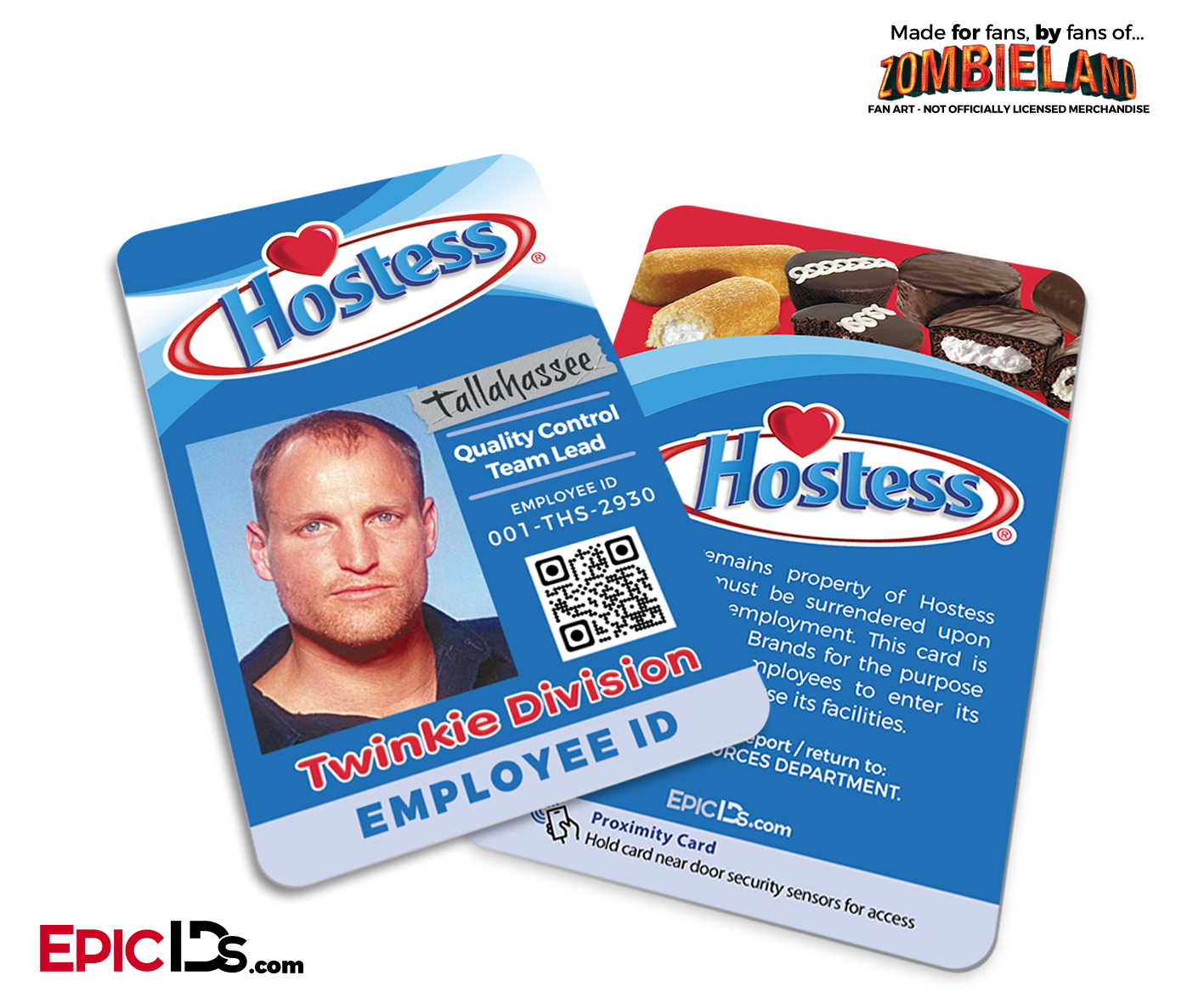 Hostess 'Tallahassee' Zombieland Cosplay Employee ID - Epic IDs