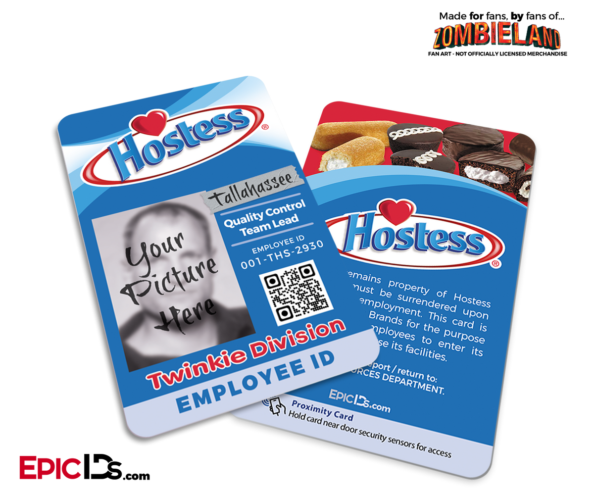 Hostess &#39;Tallahassee&#39; Zombieland Cosplay Employee ID [Photo Personalized] - Epic IDs
