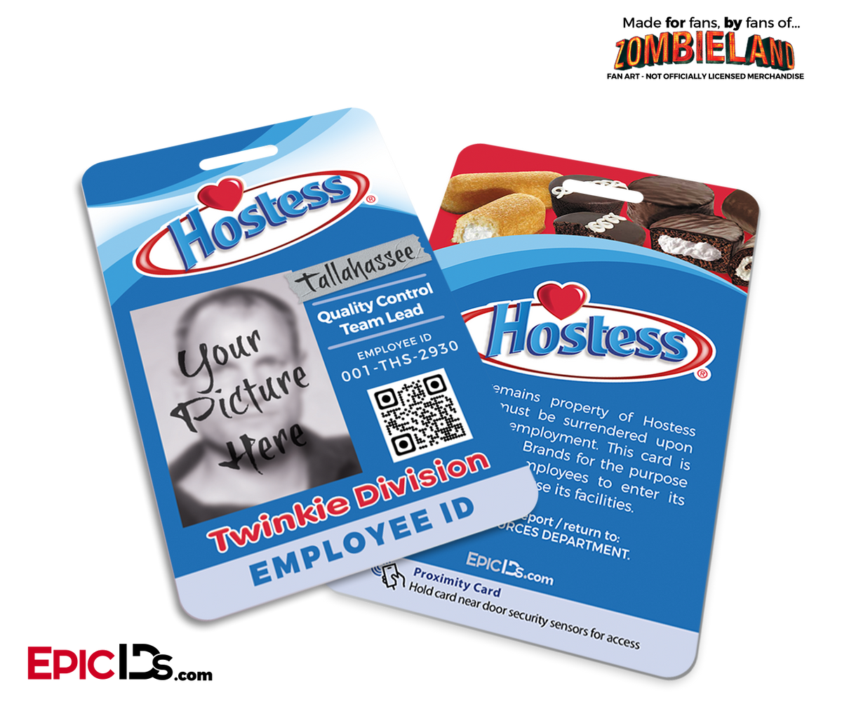 Hostess &#39;Tallahassee&#39; Zombieland Cosplay Employee ID [Photo Personalized] - Epic IDs