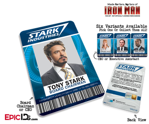 Iron Man / Avengers Inspired Stark Industries Cosplay Name Badge Employee ID [Movie Characters] - Epic IDs