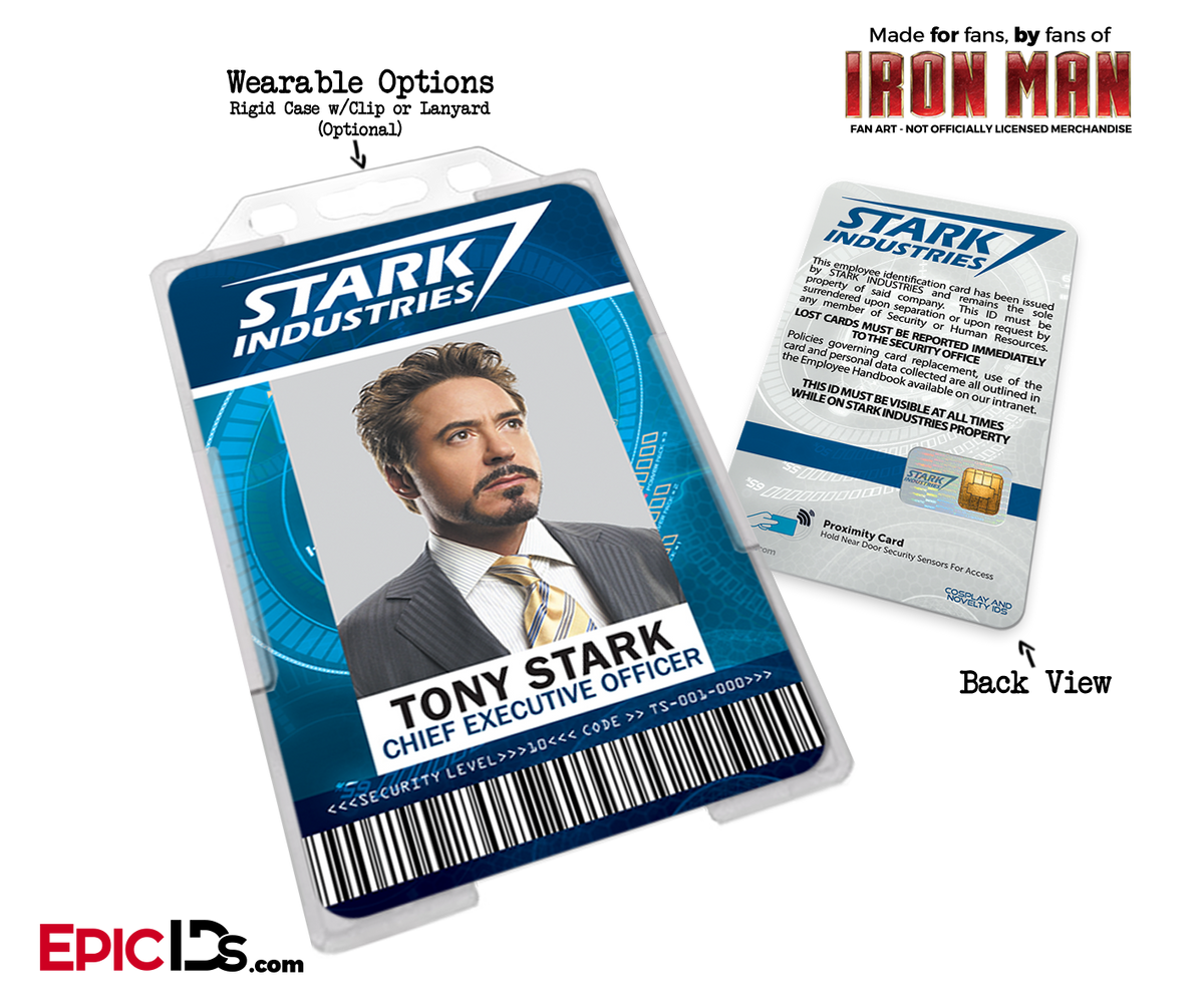 Iron Man / Avengers Inspired Stark Industries Cosplay Name Badge Employee ID [Movie Characters]
