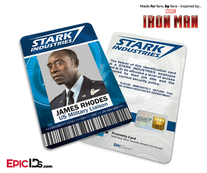 Iron Man / Avengers Inspired Stark Industries Employee ID - James Rhodes - Epic IDs