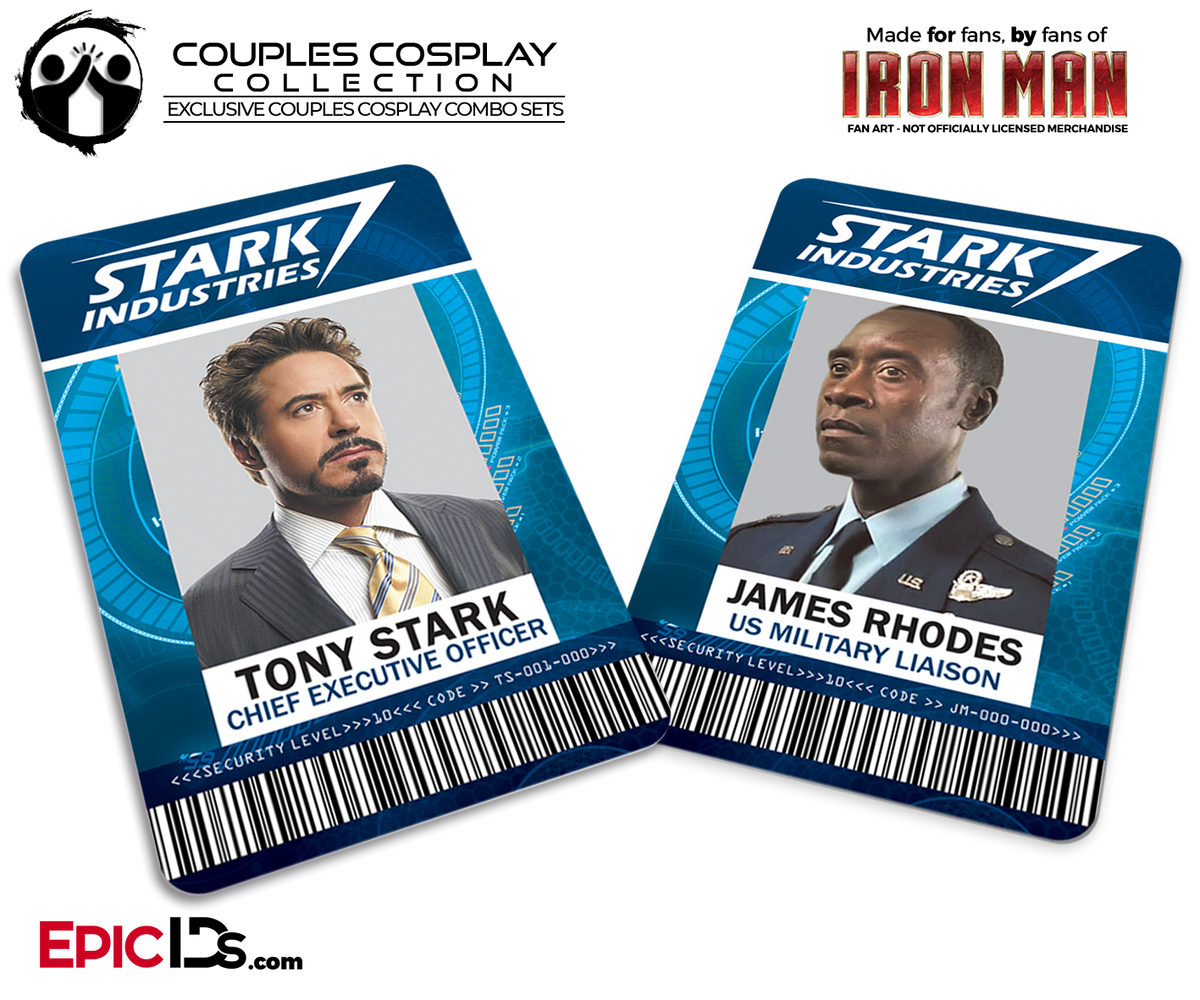 Iron Man / Avengers Inspired Stark Industries Name Badge Employee ID [Couples Cosplay] - Epic IDs