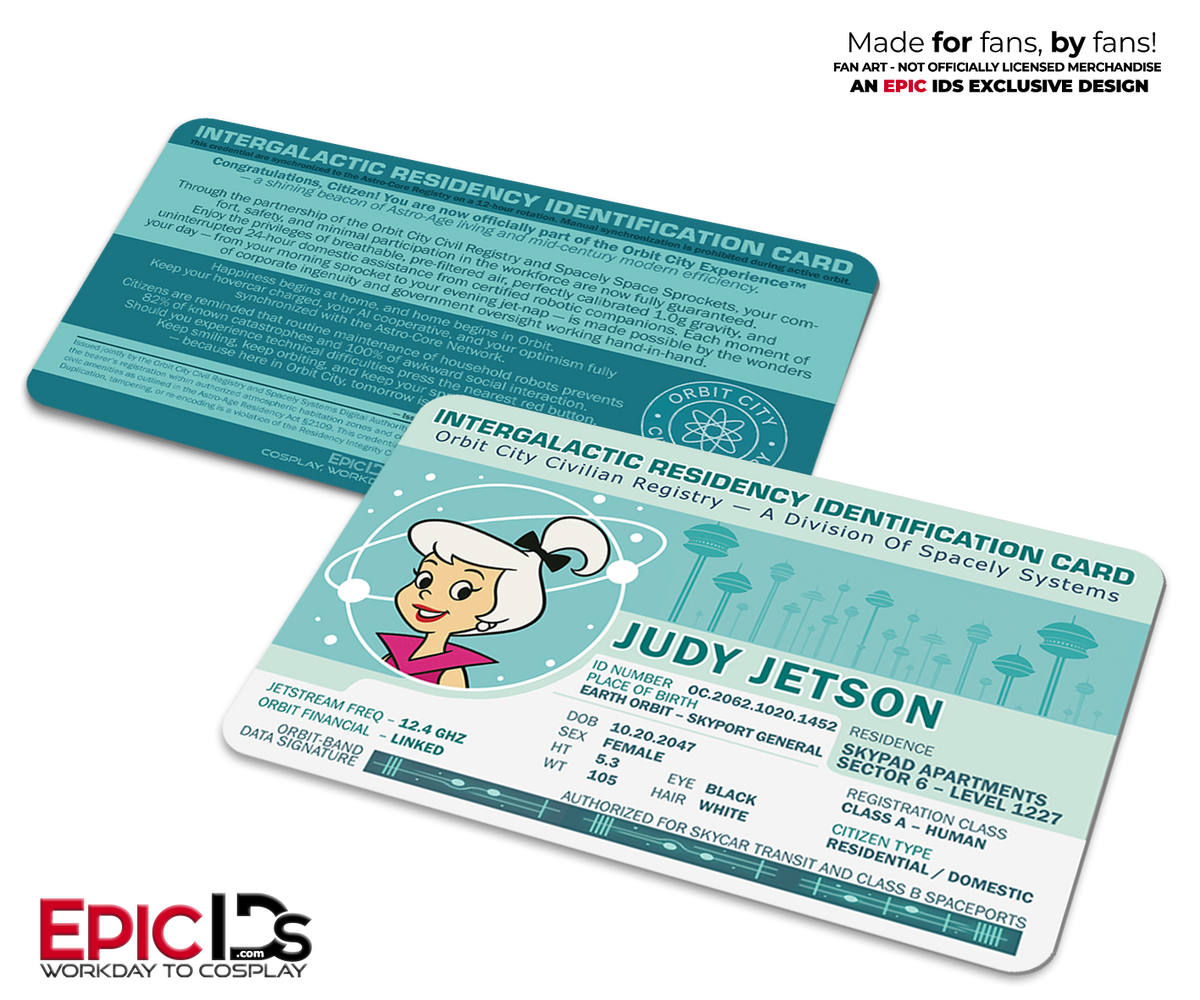 Judy Jetson Intergalactic Residency ID Card – The Jetsons – Retro Sci-Fi Collectible