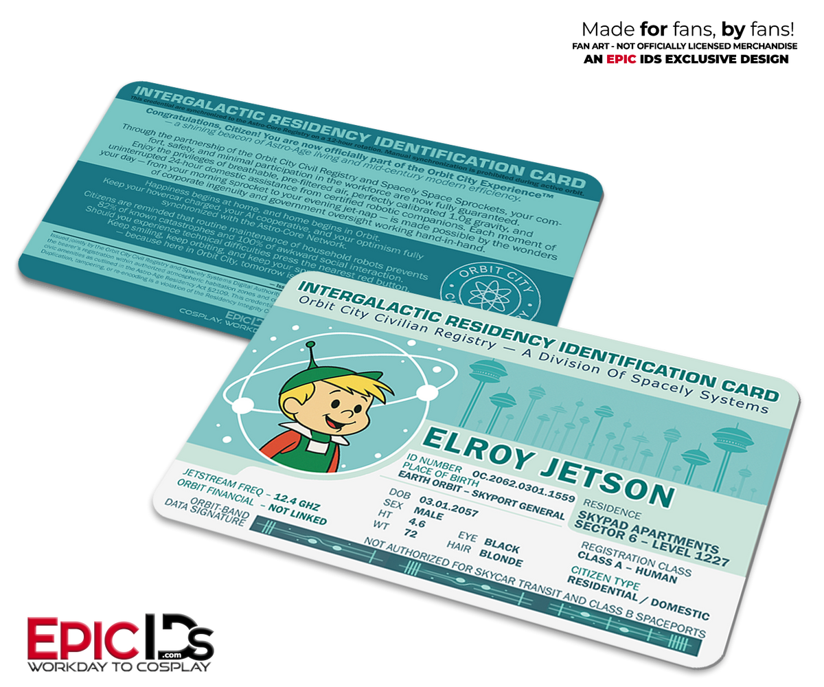 Elroy Jetson Intergalactic Residency ID Card – The Jetsons – Retro Sci-Fi Collectible