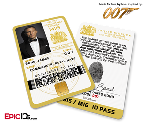 James Bond 007 Inspired (Daniel Craig Style) Secret Intelligence Service ID — Photo Personalized