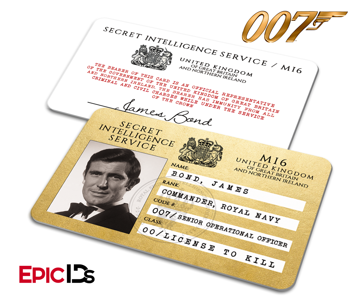 James Bond 007  Inspired (George Lazenby) Secret Intelligence Service ID - Epic IDs